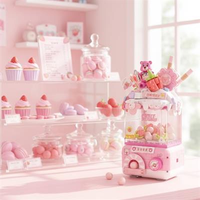 LOZ Sevimli Gashapon Makineleri PEMBE 428 PARÇA BLOCK OYUNCAK
