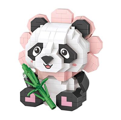 OTURAN SEVİMLİ ÇİÇEK PANDA  350 PARÇA BLOCK OYUNCAK