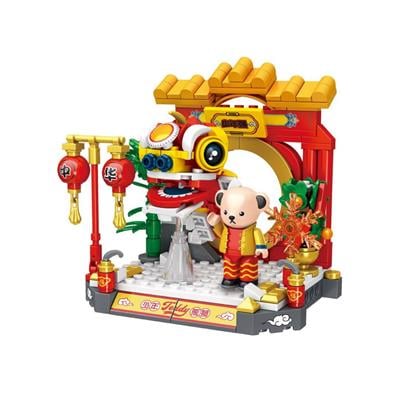 PANLOS Çin ejderhası ile Teddy 254 PARÇA BLOCK OYUNCAK