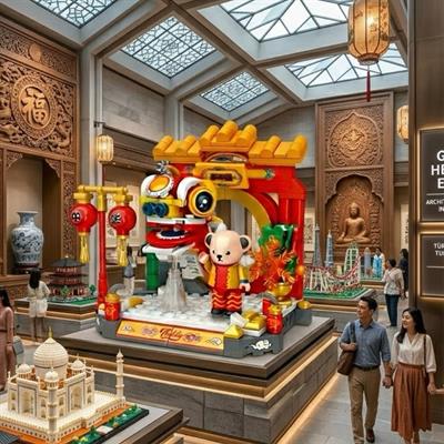 PANLOS Çin ejderhası ile Teddy 254 PARÇA BLOCK OYUNCAK