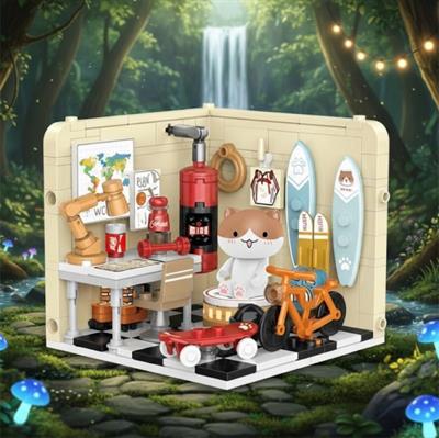 PANLOS KEDİ ÇALIŞMA 238 PARÇA ODASI  BLOCK OYUNCAK