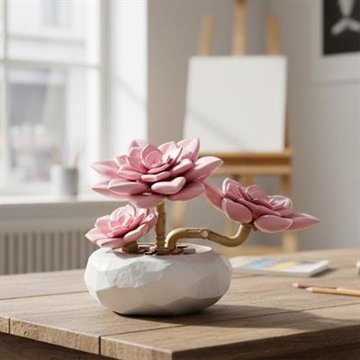 PANLOS PEMBE NİLÜFER SUKULENT MODEL 82 PARÇA BLOCK OYUNCAK