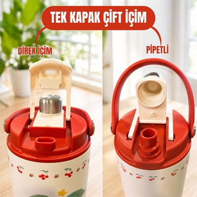 PASLANMAZ ÇELİK DESENLİ TERMOS 900 ML