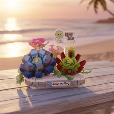 SAKSILI BUZ MAVİSİ KAR LOTUSU ÇİÇEĞİ 370 PARÇA BLOCK OYUNCAK