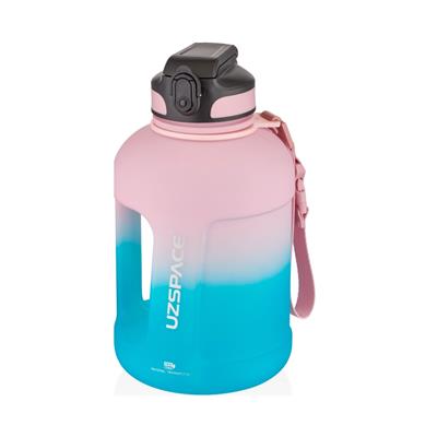 UZSPACE 1700 ML ÇİFT RENK PİPETLİ TAŞIMA ASKILI KULPLU SOFT-TOUCH TRİTAN SU MATARASI