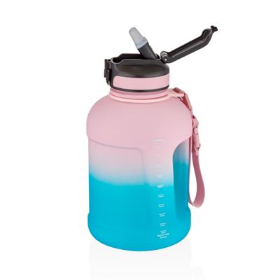 UZSPACE 1700 ML ÇİFT RENK PİPETLİ TAŞIMA ASKILI KULPLU SOFT-TOUCH TRİTAN SU MATARASI