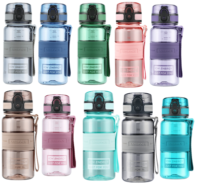 UZSPACE 350ML SİLİKON GÖVDE TRITAN SU MATARASI