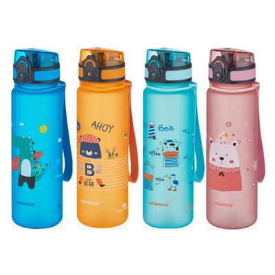 UZSPACE SEVİMLİ HAYVAN DESENLİ SOFT-TOUCH 500 ML TRITAN SU MATARASI