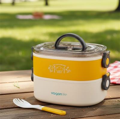 VAGONLİFE 1200 ML 3 BÖLMELİ PASLANMAZ ÇELİK LUNCHBOX