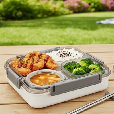 VAGONLİFE 1200 ML 4 BÖLMELİ PASLANMAZ ÇELİK LUNCH BOX