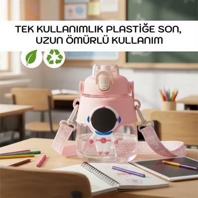 VAGONLİFE 1250 ML UZAY TEMALI  SU MATARASI