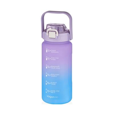 VAGONLİFE 1500 ML ÇİFT RENK MOTİVASYON SU MATARASI