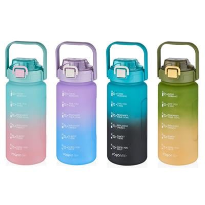 VAGONLİFE 1500 ML ÇİFT RENK MOTİVASYON SU MATARASI