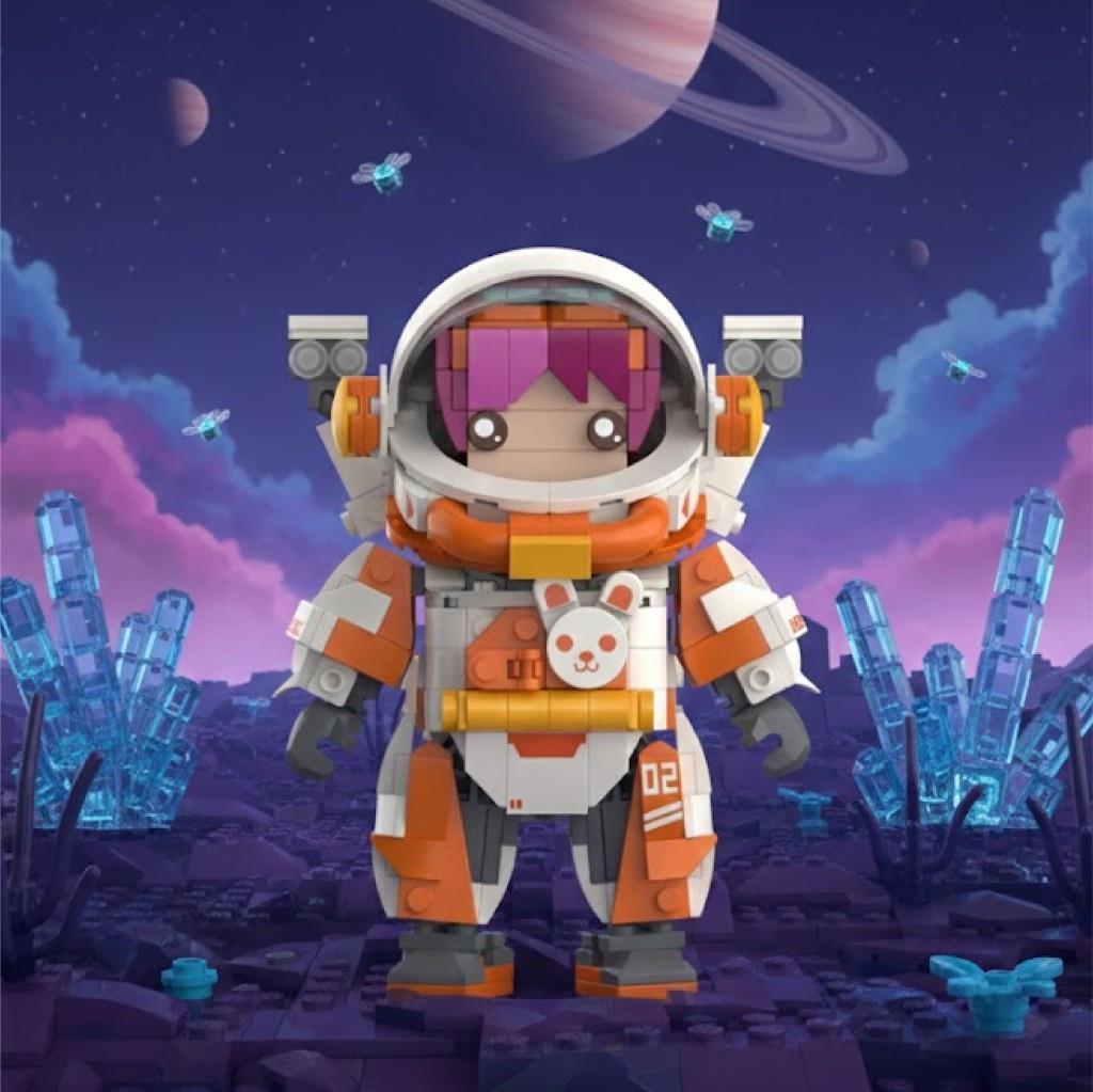 アニメ locloc / ASTRONOMIE JAKİ Astronot Pembe 497 Parça Block Oyuncak