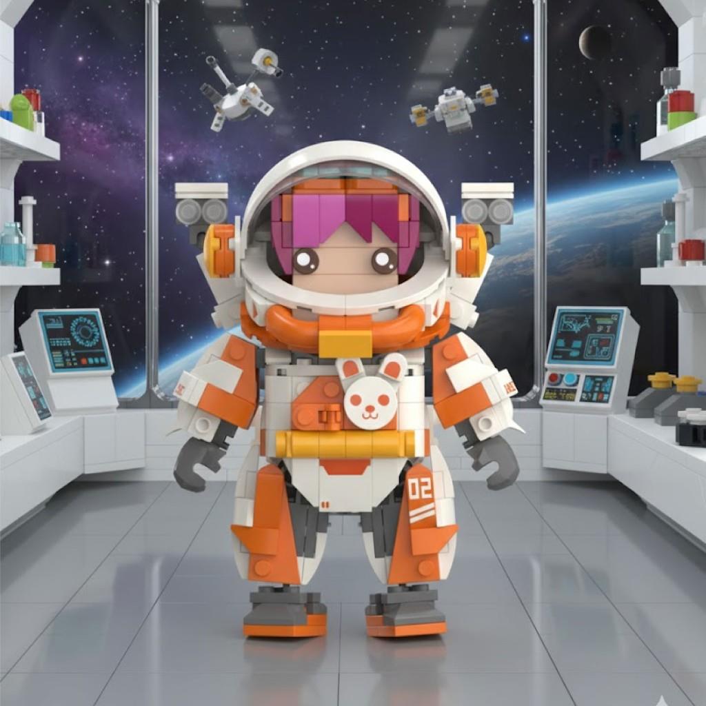 JAKİ Astronot Pembe 497 Parça Block Oyuncak
