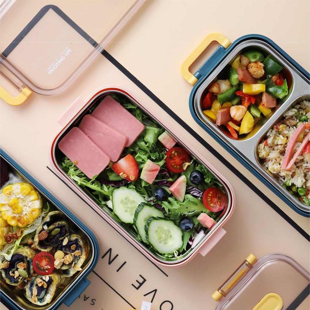 2 Katlı Bento Lunch Box | 304 Paslanmaz Çelik Sızdırmaz Yemek