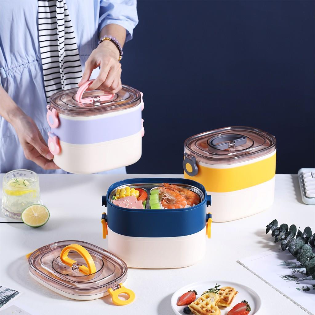 Vagonlife 600 ML Bento Yemek Kutusu | Paslanmaz Çelik Tepsili