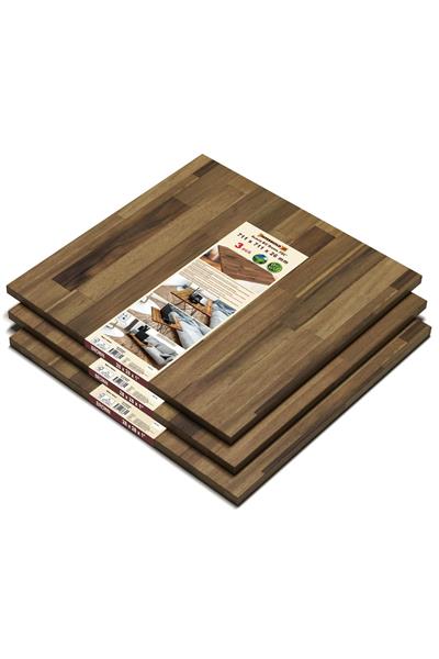 Acacia Fj Düz Kenar,711x711x26mm, 3'lü Paket, Kahverengi