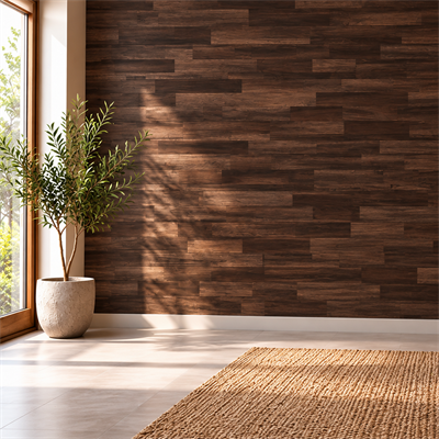 Masif Ahşap Duvar Panelleri Espresso Renk 1219X152X10 mm 5'li Paket