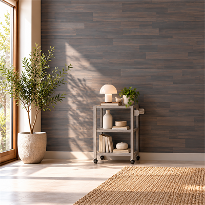 Masif Ahşap Duvar Panelleri Gri Renk 1219X152X10 mm 5'li Paket