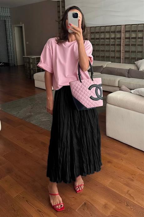Kadın Trend Pileli Kırışık Crash Etek - Günlük ve Şık Stili | Yazlık Moda