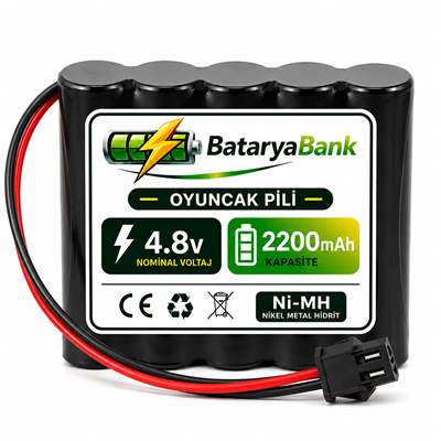 4.8V 2200mAh Oyuncak Pili Siyah Soket Şarjlı Batarya | RC Araba ve Oyuncak Aküsü