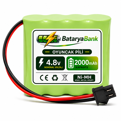 4.8V 2000mAh Oyuncak Araba Pili Bataryası Siyah Soket | Şarjlı Yedek Pil