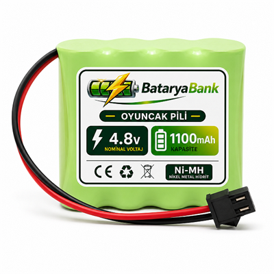4.8V 1100mAh Oyuncak Araba Pili Siyah Soketli Şarjlı Batarya