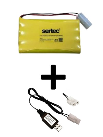 9.6V 800mAh Tamiya Soketli Oyuncak Araba Pili + USB Şarj Aleti Seti