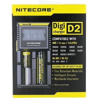 Nitecore D2 Akıllı Pil Şarj Cihazı Li-ion Ni-MH Ni-Cd LCD Ekranlı