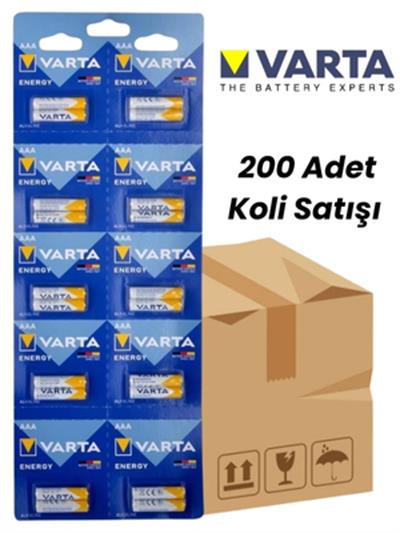 Varta 4103229482 Energy AAA Alkalin İnce Pil 200'lü Koli Satış 