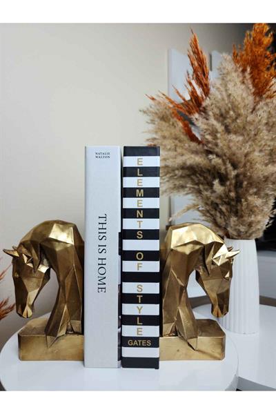 2li Gold Polyester Kübik At Kitap Tutacağı