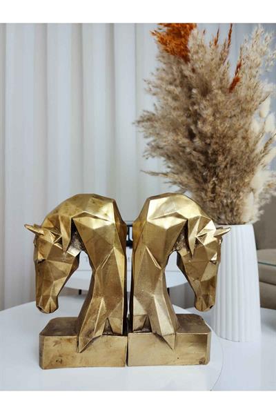 2li Gold Polyester Kübik At Kitap Tutacağı