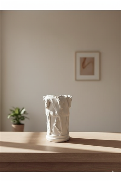 At Figürlü Dekoratif Vazo – 30x22 cm Polyester Heykel Formunda Çiçeklik