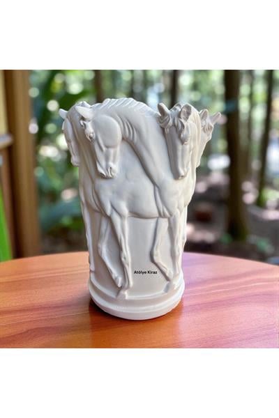 At Figürlü Vazo- 28x20 Cm | Dekoratif Obje