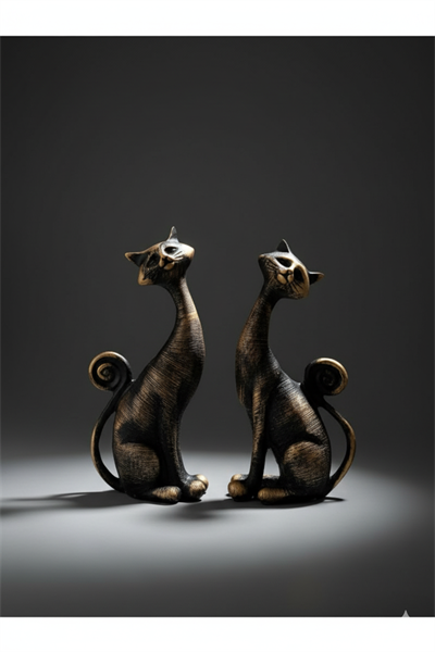 Dekoratif Hediyelik Kuyruklu Kedi Biblo