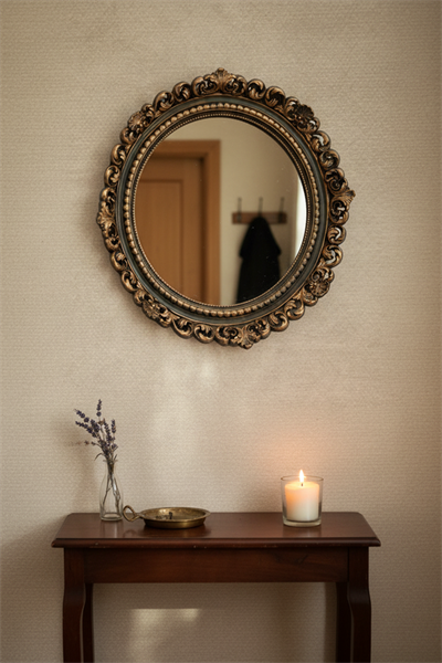 Dekoratif Hediyelik Yuvarlak Dantel Ayna