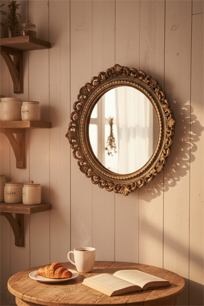 Dekoratif Hediyelik Yuvarlak Dantel Ayna