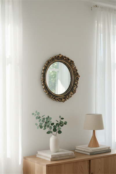 Dekoratif Hediyelik Yuvarlak Dantel Ayna