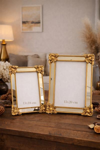 Dekoratif Şık İkili Aynalı Çerçeve Seti 13x18 15x20