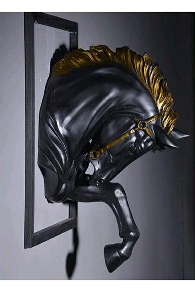 Dekoratif Duvar At Kafası (48CMX28CM) Altın