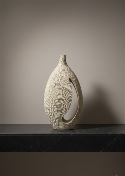 Dikey Formlu Dekoratif Vazo - Minimal Tasarım (47x38x6)