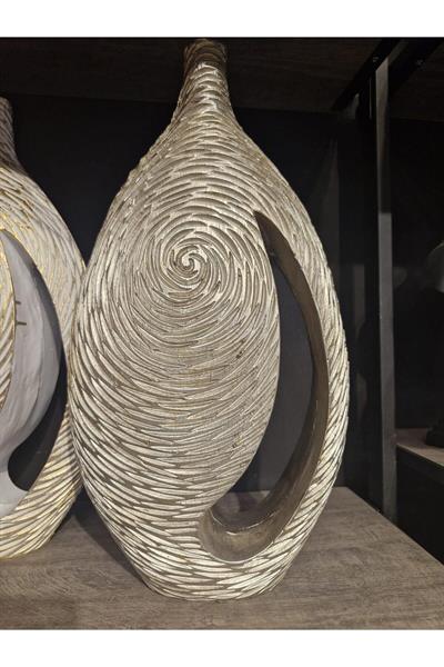 Dikey Formlu Dekoratif Vazo - Minimal Tasarım (47x38x6)