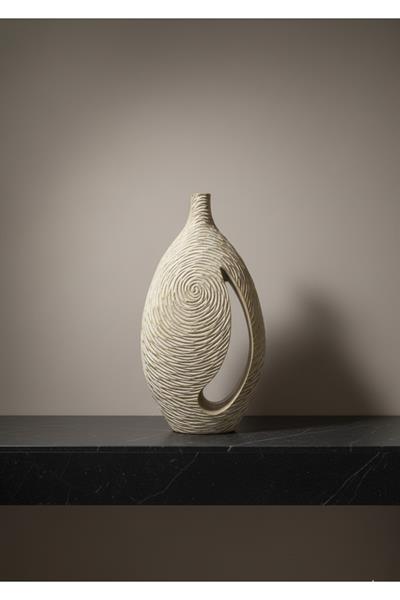 Dikey Formlu Dekoratif Vazo - Minimal Tasarım (47x38x6)
