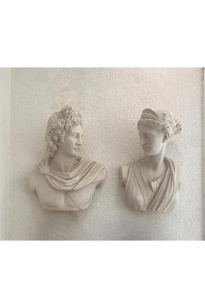 Duvar Büstü Duvar Heykeli Dekoratif Asma Büyük Boy Duvar Heykelleri Mitolojik Duvar Büstü 25 CM