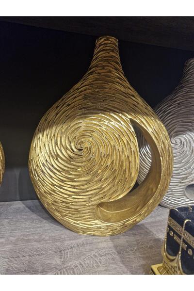 Geniş Gövdeli Dekoratif Vazo - Modern Seramik Obje (28x37x8)