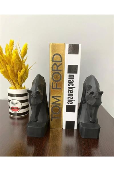 Kitap Tutucu Kübik At Figürlü 2 Li Siyah Renkli