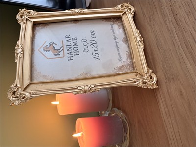 Klasik Barok Dikdörtgen Fotoğraf Çerçevesi – Parlak & Eskitme Altın (15x20 cm)