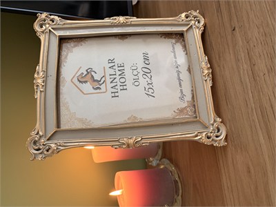 Klasik Barok Dikdörtgen Fotoğraf Çerçevesi – Vizon & Eskitme Altın (15x20 cm)