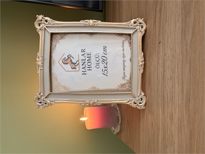 Klasik Barok Dikdörtgen Fotoğraf Çerçevesi – Vizon & Eskitme Altın (15x20 cm)